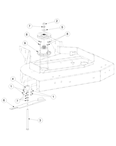 Spindle Assembly 48-Inch Diagram and Parts List for H1748 55AI4HPS750-WAM Cub Cadet Lawn Mower